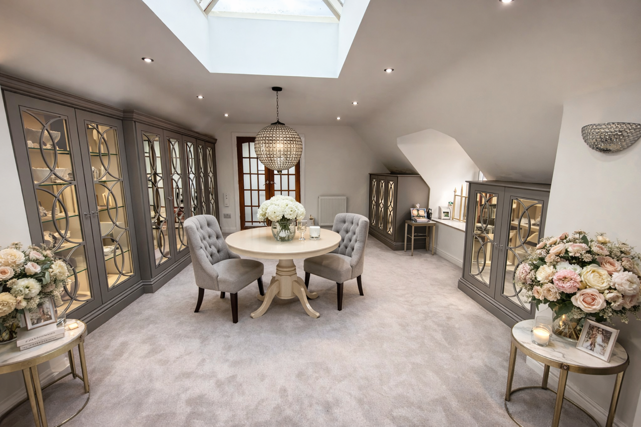 Luxury bespoke dressing rooms tailored to your lifestyle, featuring elegant cabinetry, integrated lighting and custom storage.