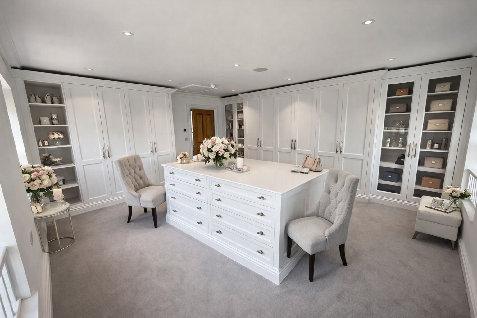 Luxury bespoke dressing rooms tailored to your lifestyle, featuring elegant cabinetry, integrated lighting and custom storage